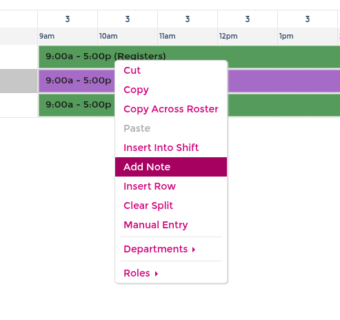 Add a shift note