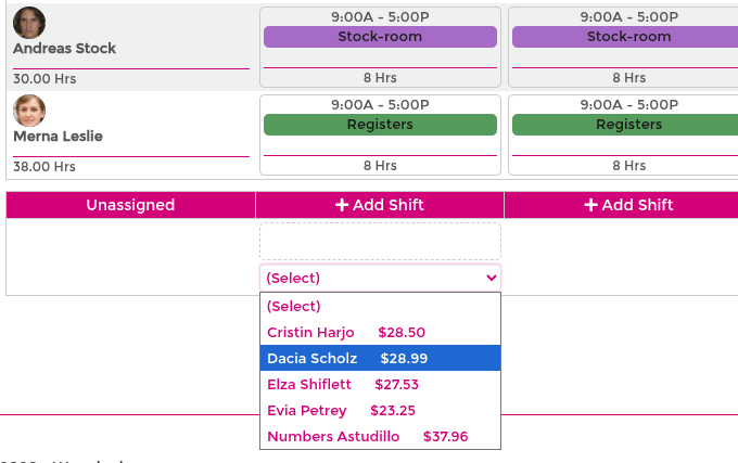 Assign unassigned shifts