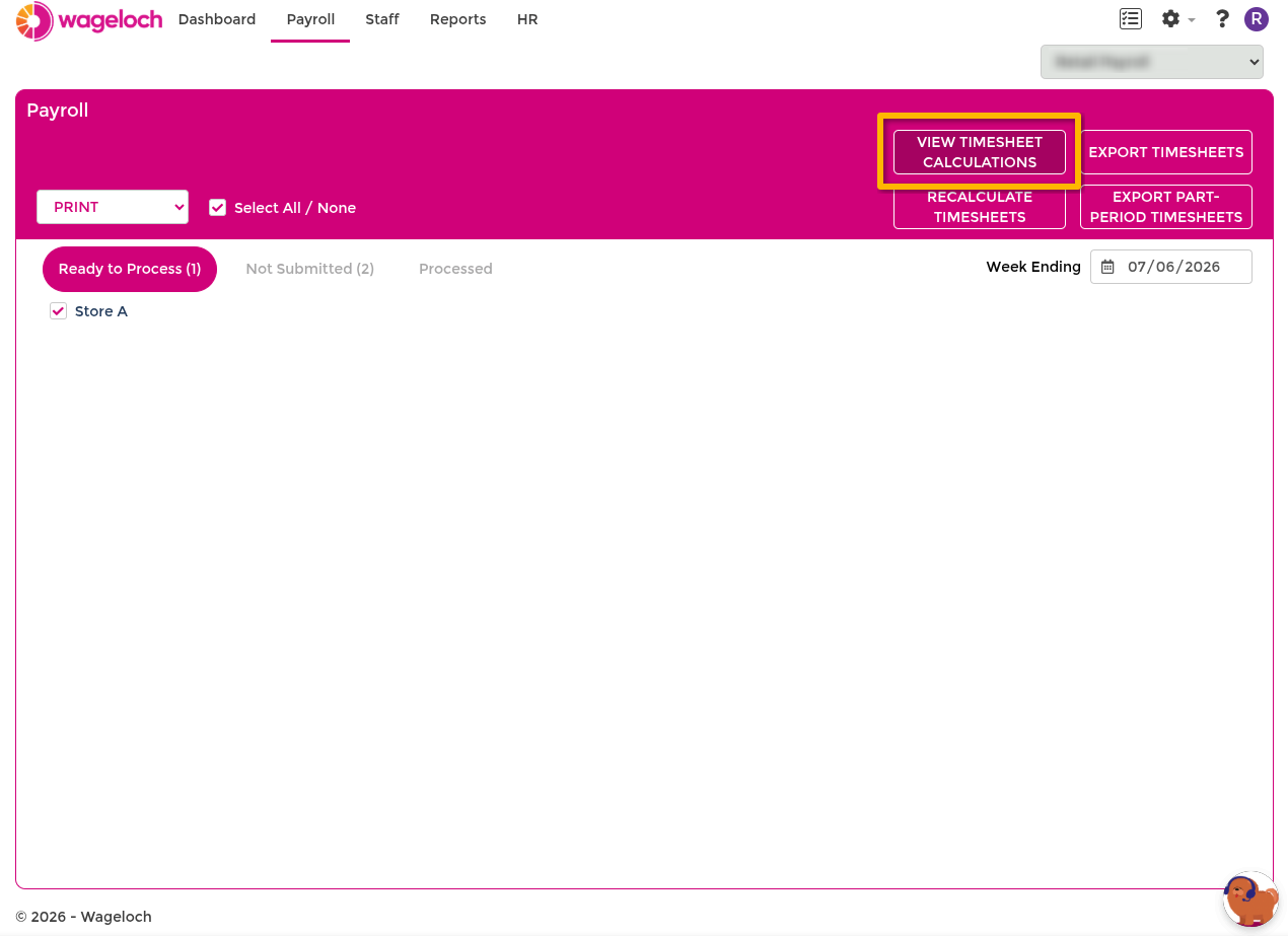 View calculations in central payroll