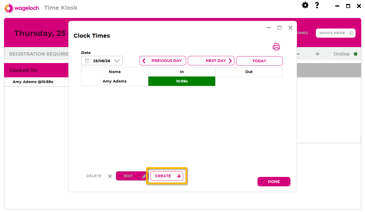 Create a new manual clock time