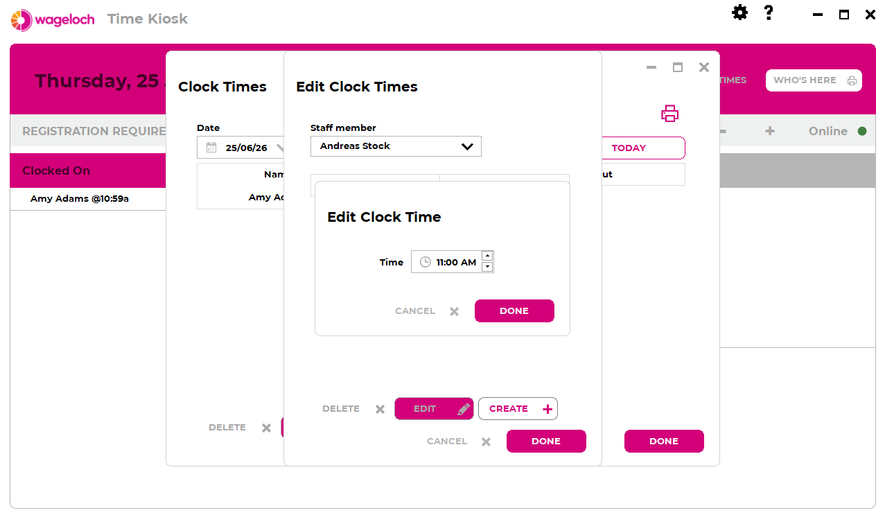 Create a new manual clock time