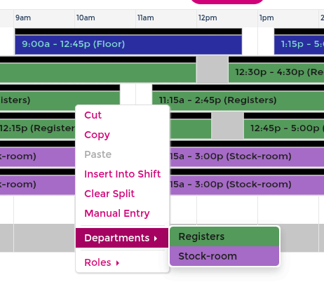 Assign leave and role categories