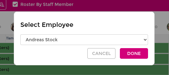 Copy shifts to another employee