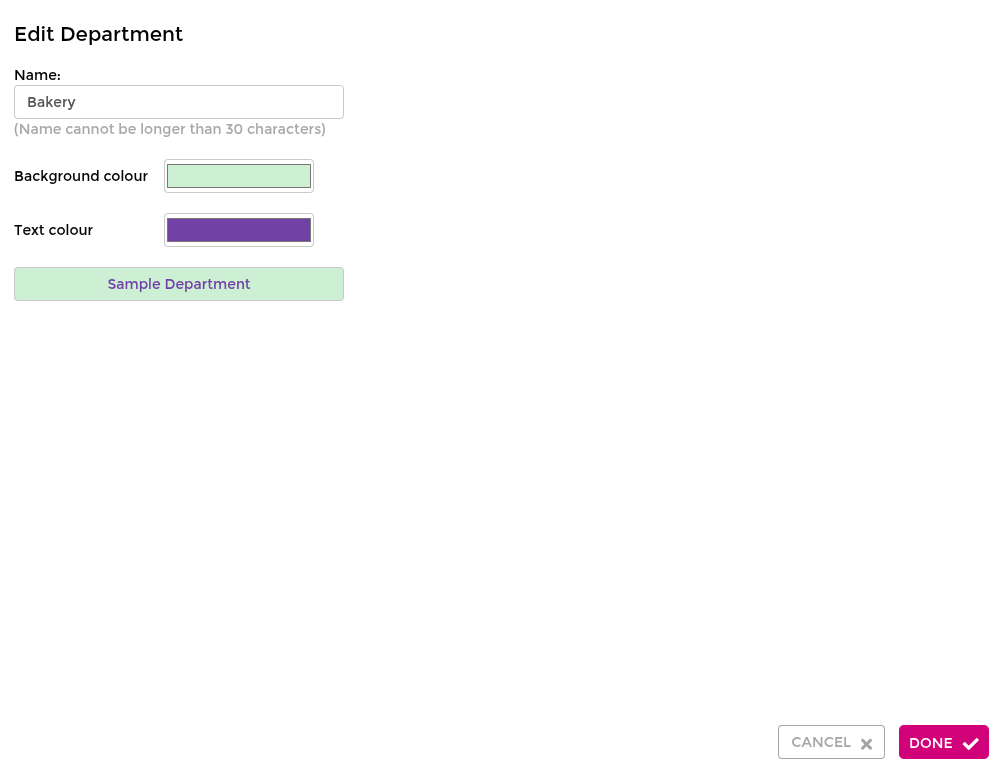 Create a department