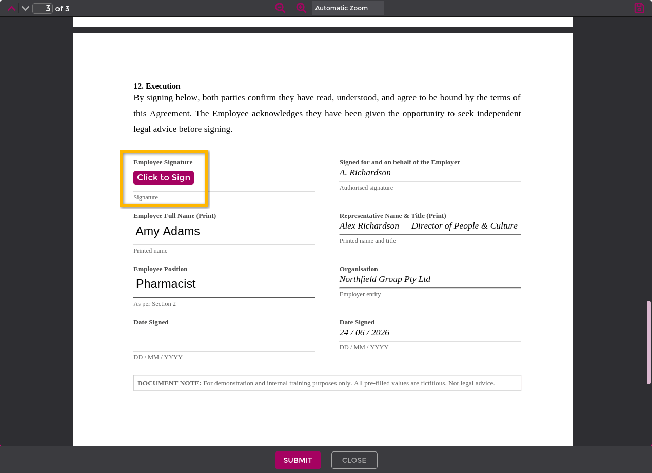 Digital signature workflow