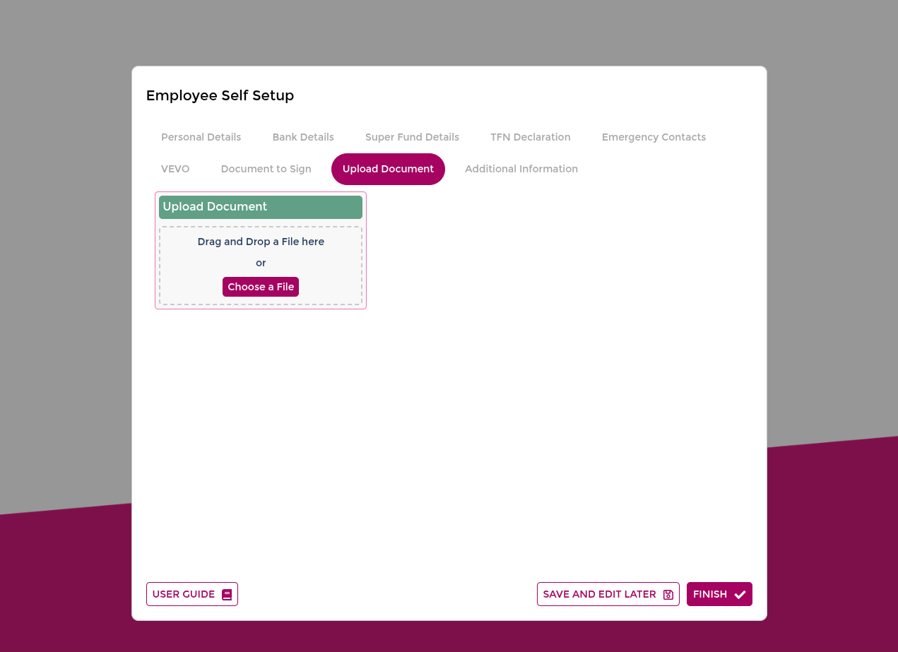 Upload supporting document