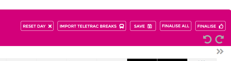 Import Teletrac Breaks button in the timesheet toolbar