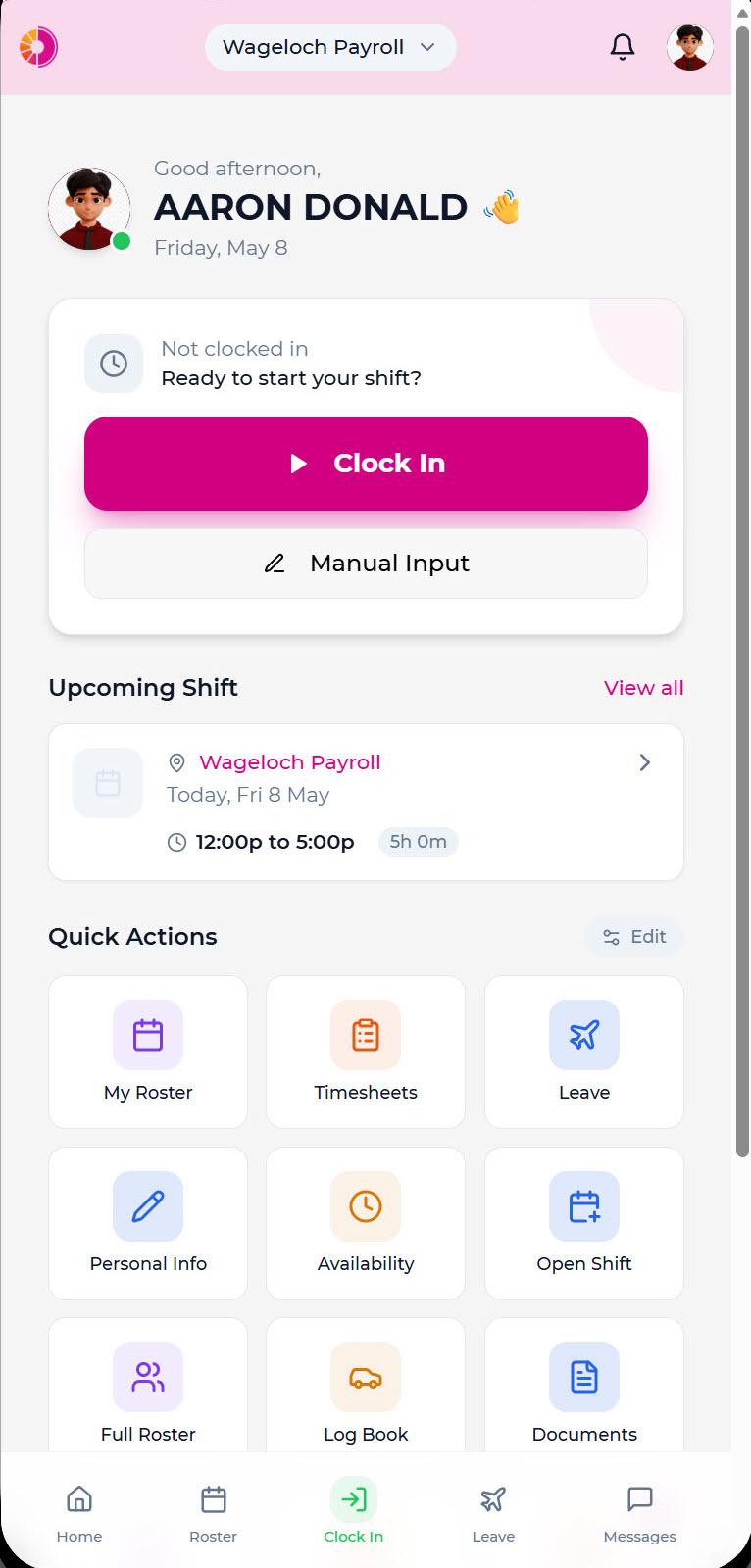 Home screen overview