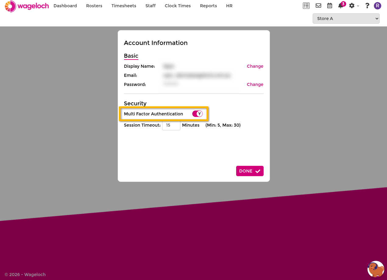 Enable MFA and scan QR code