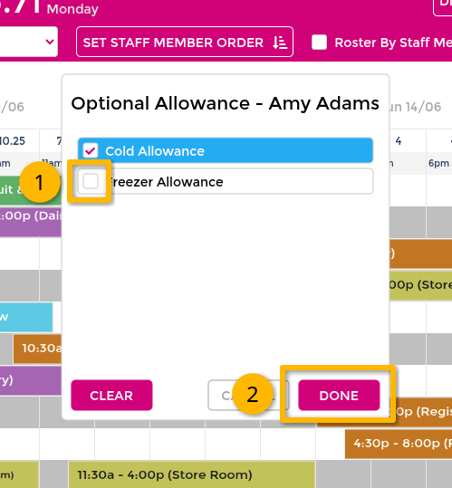 Remove optional allowance from shift