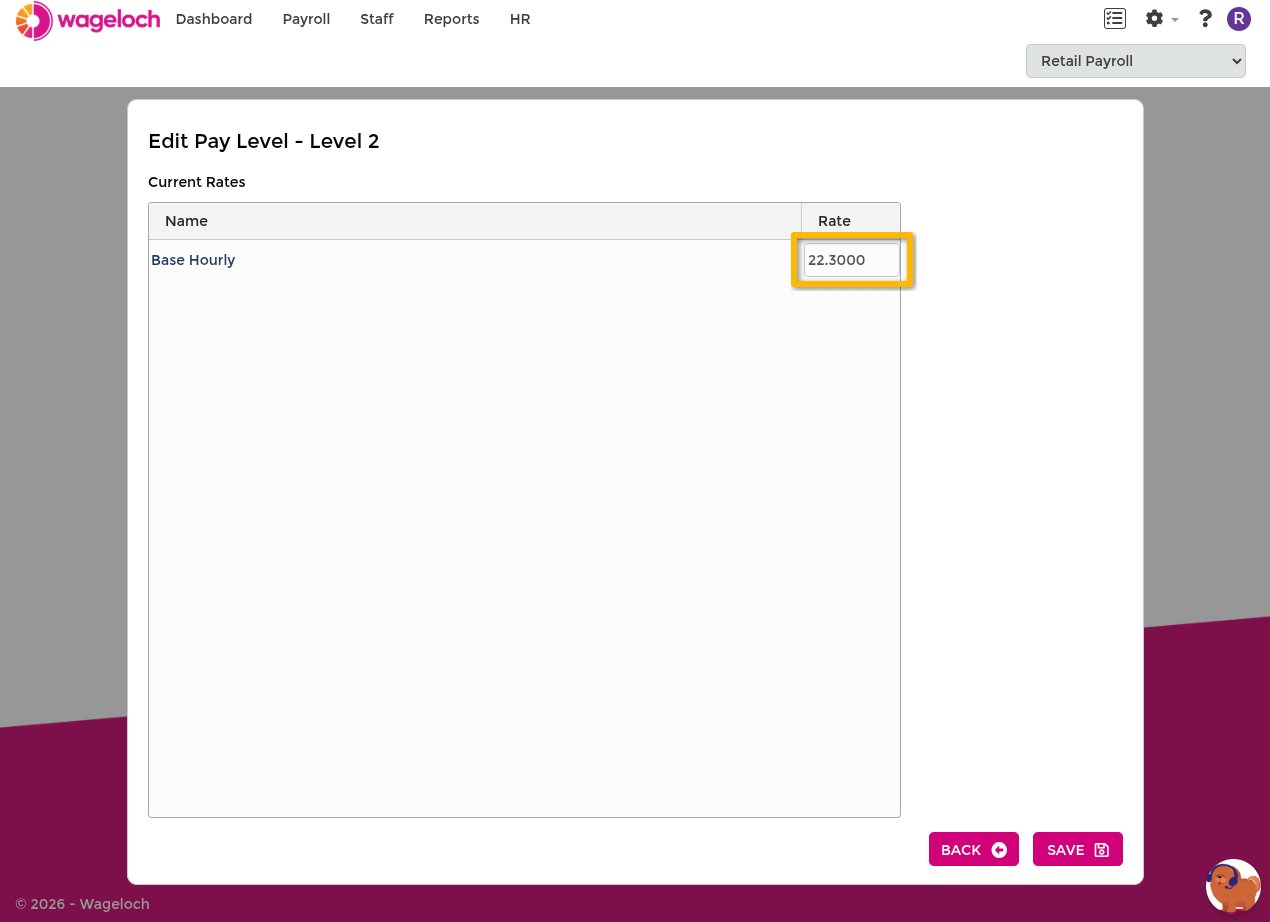 Create pay level under All pay groups