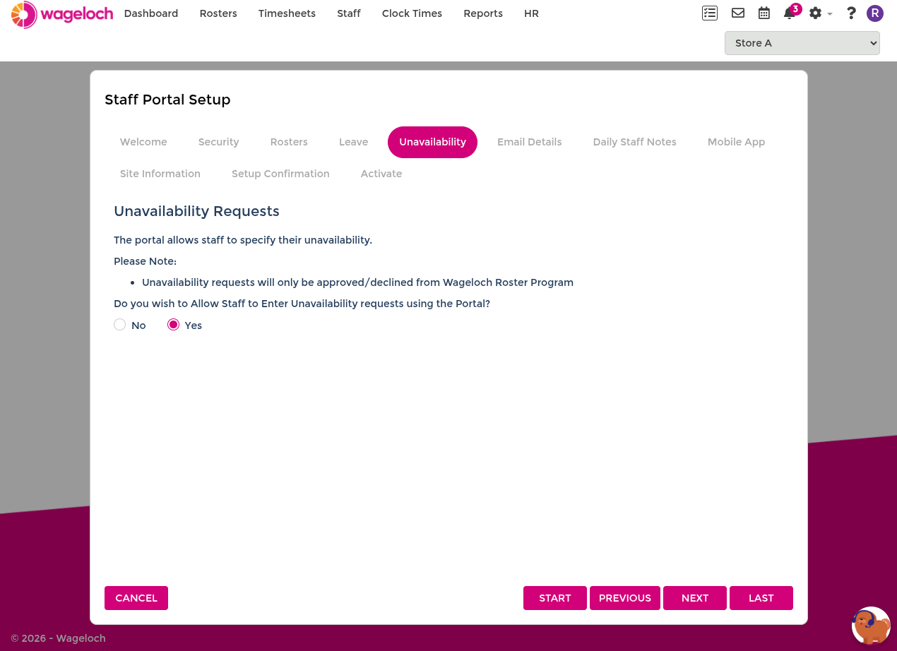 Configure availability request settings