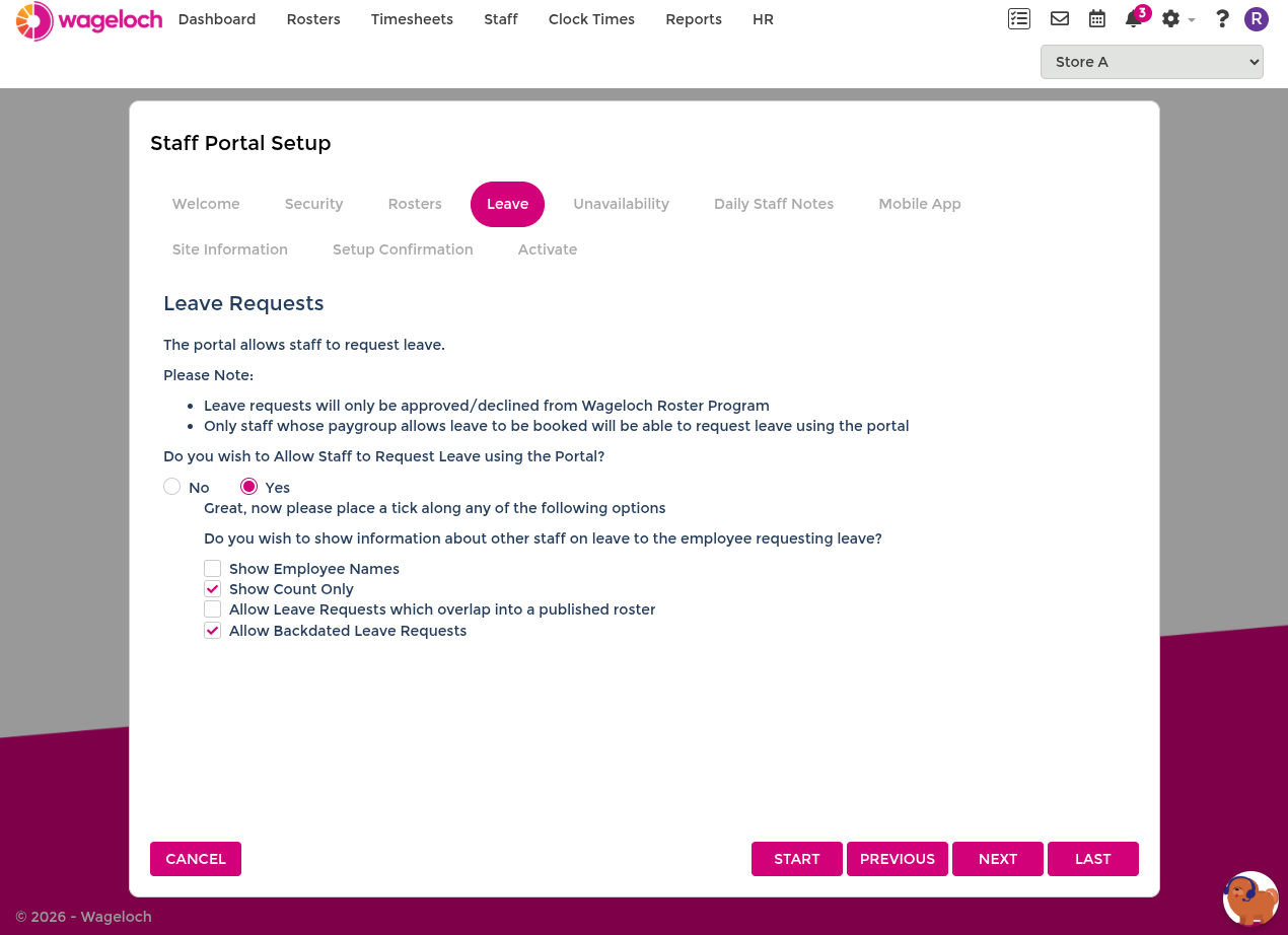 Configure leave request settings