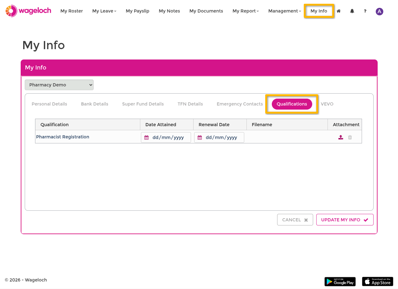 Staff portal qualification update flow