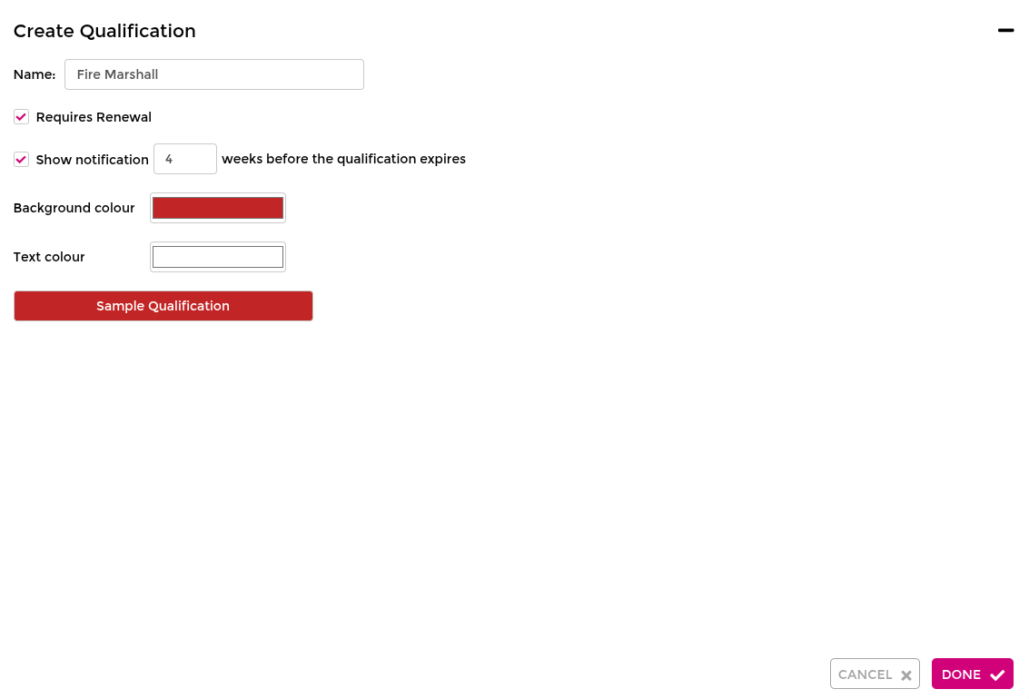 Create qualification and renewal settings