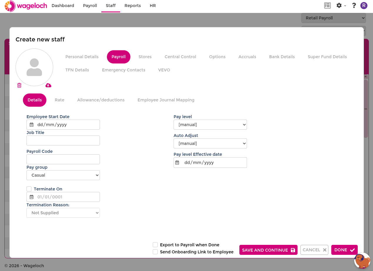 Create new staff card