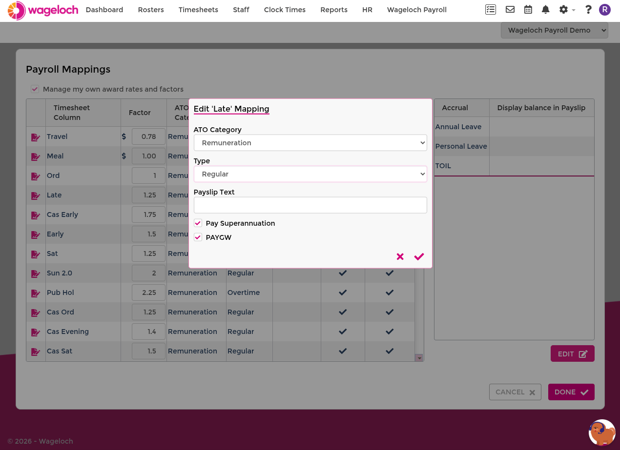 Configure ATO category and payroll tax settings
