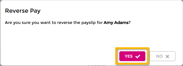 Confirming a payslip reversal