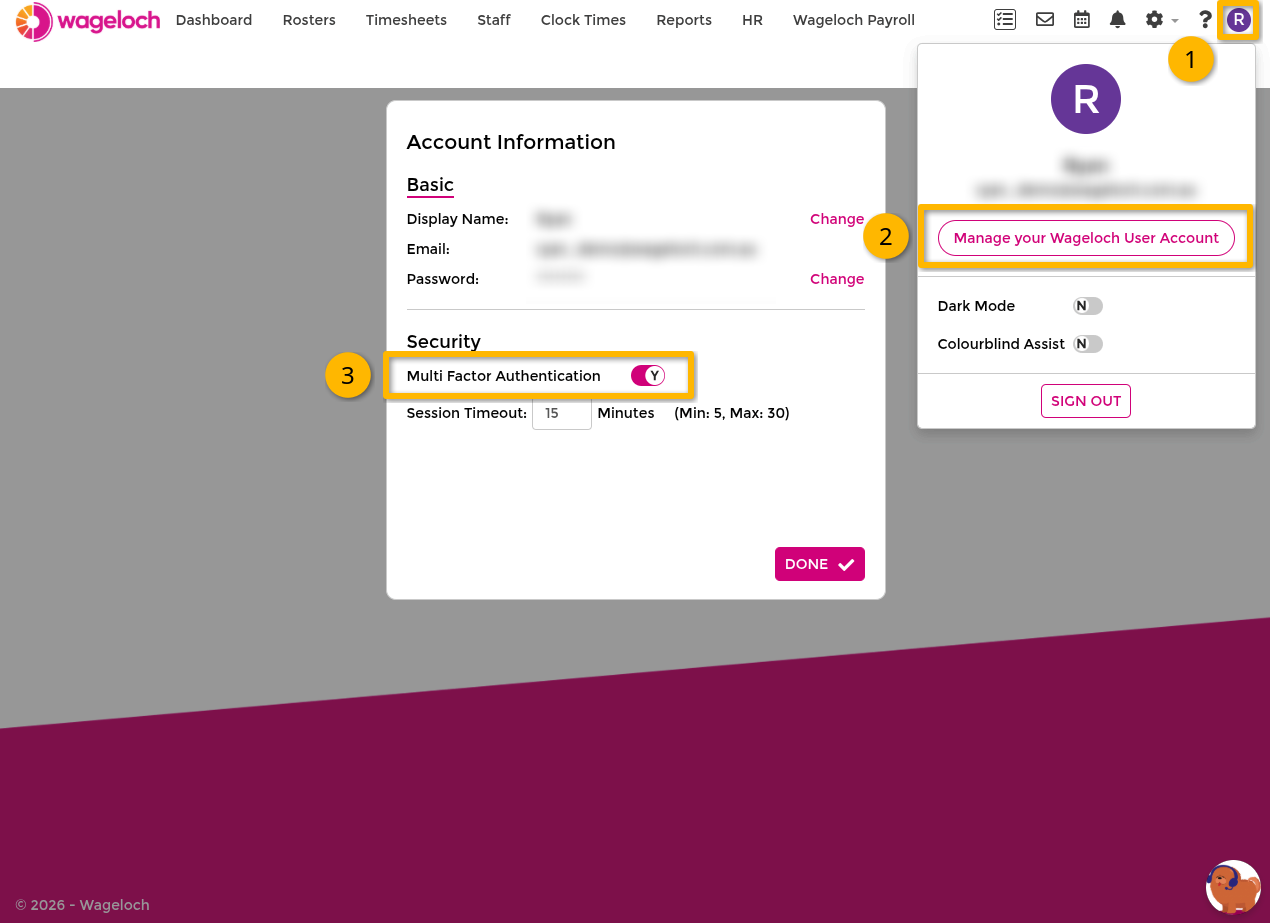 Set up MFA for payroll user